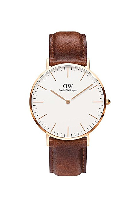 Moda Daniel Wellington 0106DW Reloj Analógico para Hombre de Cuero Marrón