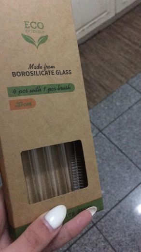 Borosilicate glass straws 20 cm