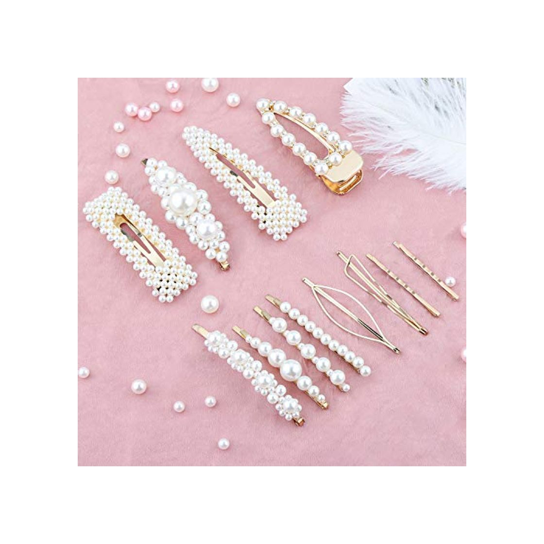 Beauty Pearl Hair Clip -12 PCS Pearl Hair Clip de Horquillas Horquillas Para