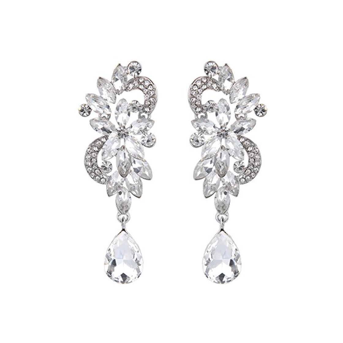 Social Pendientes de Mujer - Clearine Aretes en Forma de Floral Lágrimas