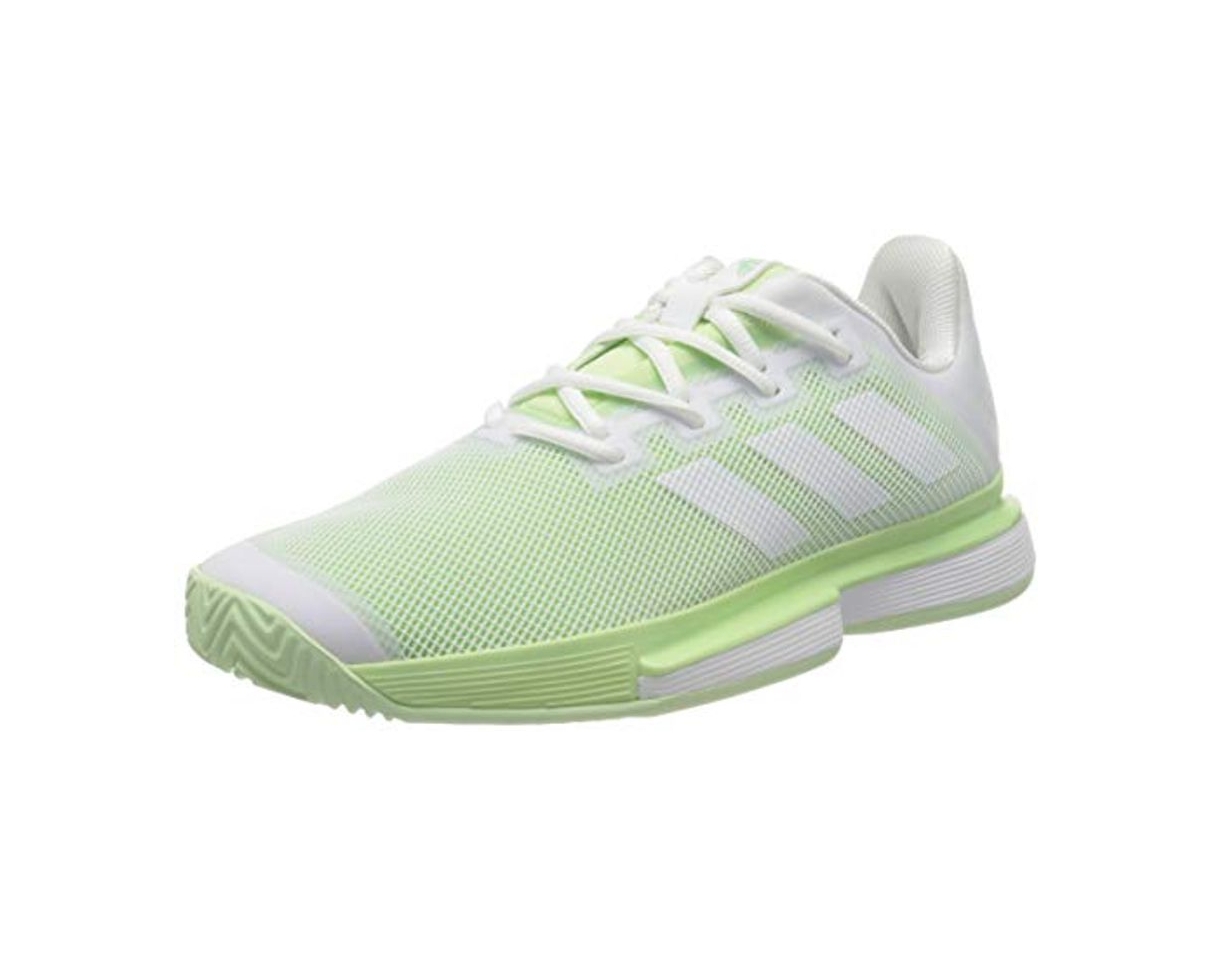 Fashion adidas Sole Match Bounce Allcourtschuh Damen-Hellgrün, Weiß, Zapatillas de Tenis para Mujer,