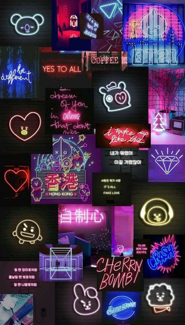 Fashion wallpaper aesthetic neon