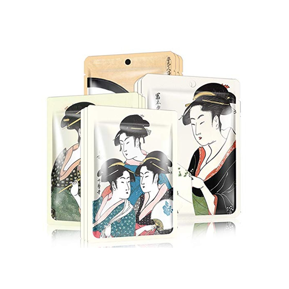 Social MITOMO JP UKIYOE Conjunto de prueba Hoja de máscara facial tipo C
