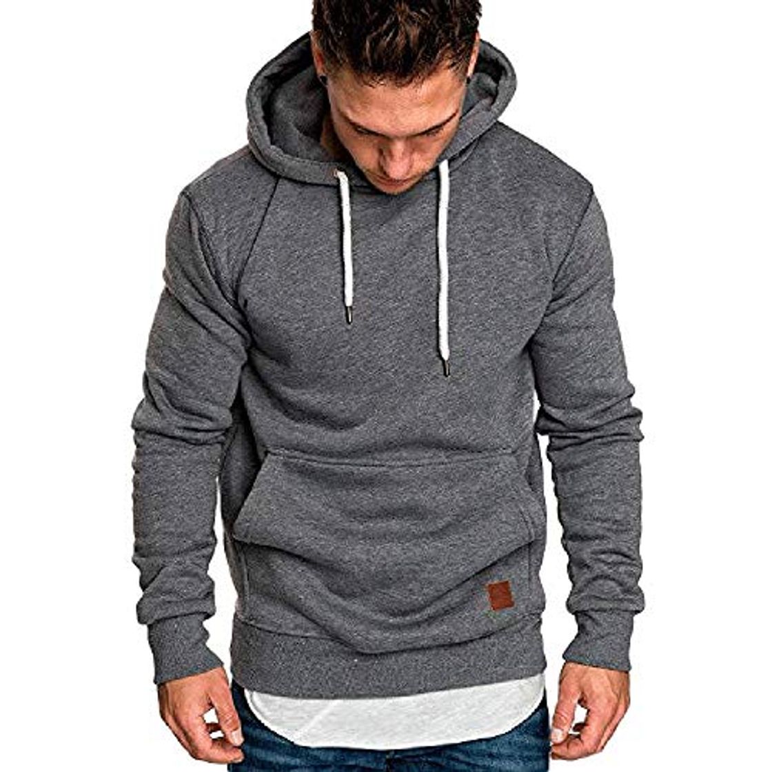 Moda riou ¡Oferta Sudaderas con Capucha para Hombre Cosy Chaqueta Deportiva Sudadera con Cremallera Completa Ecosmart Hoodie Casual Jerséis Top Blouse ¡Caliente!