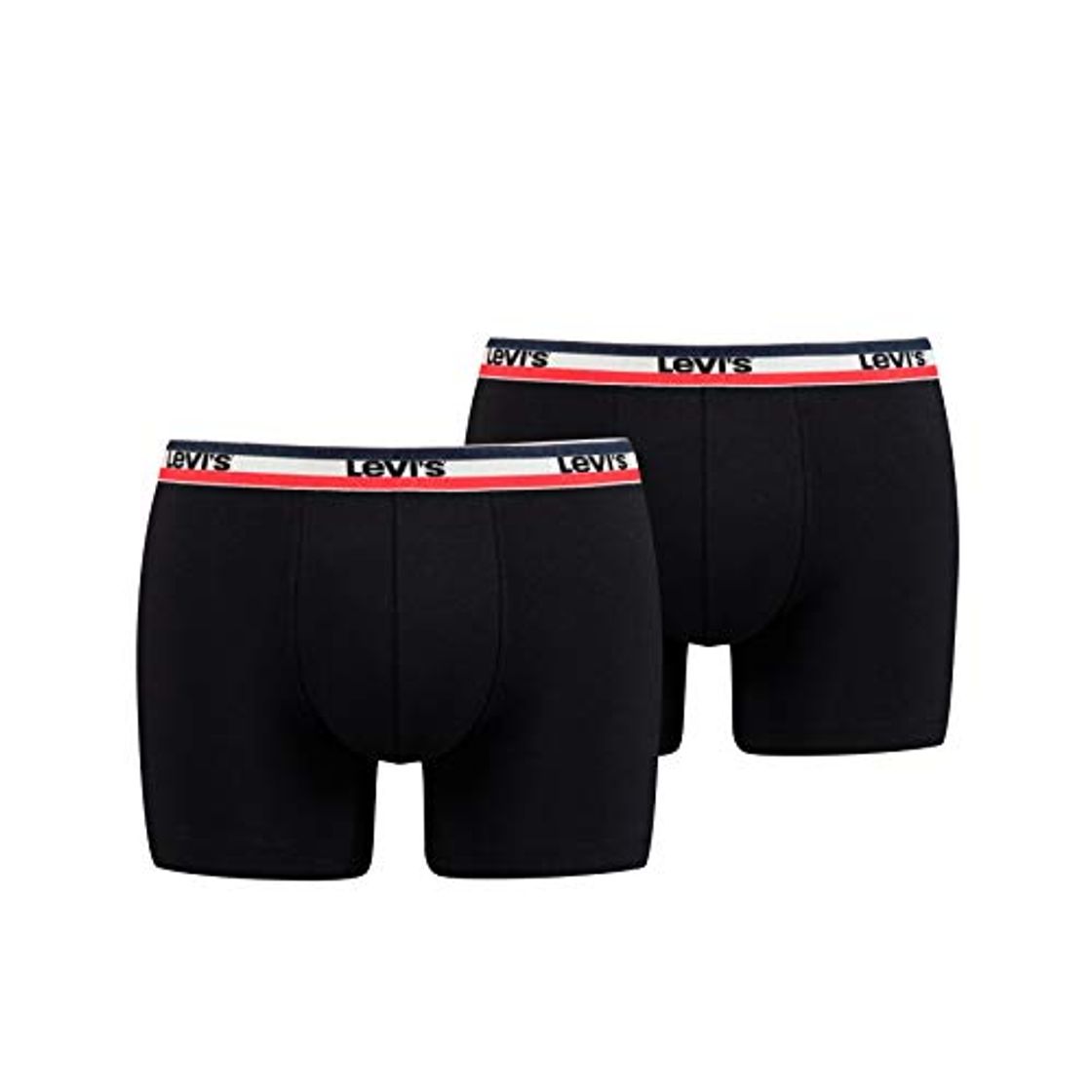 Fashion Levi's LEVIS MEN SPRTSWR LOGO BOXER BRIEF 2P, negro