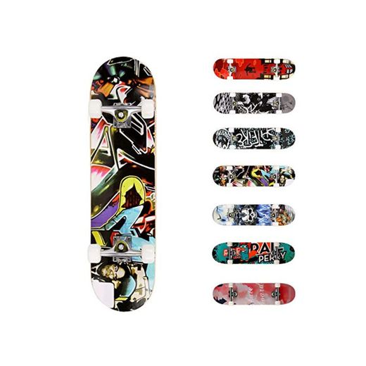 WeSkate Completo Skateboard 31"x8" 7 Capas Monopatín de Madera de Arce Skateboards