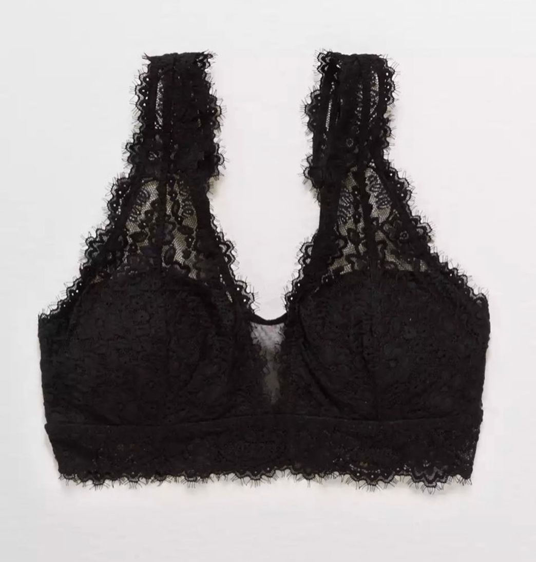 Moda Plunging Neckline Fine Lace Bralette | aerie