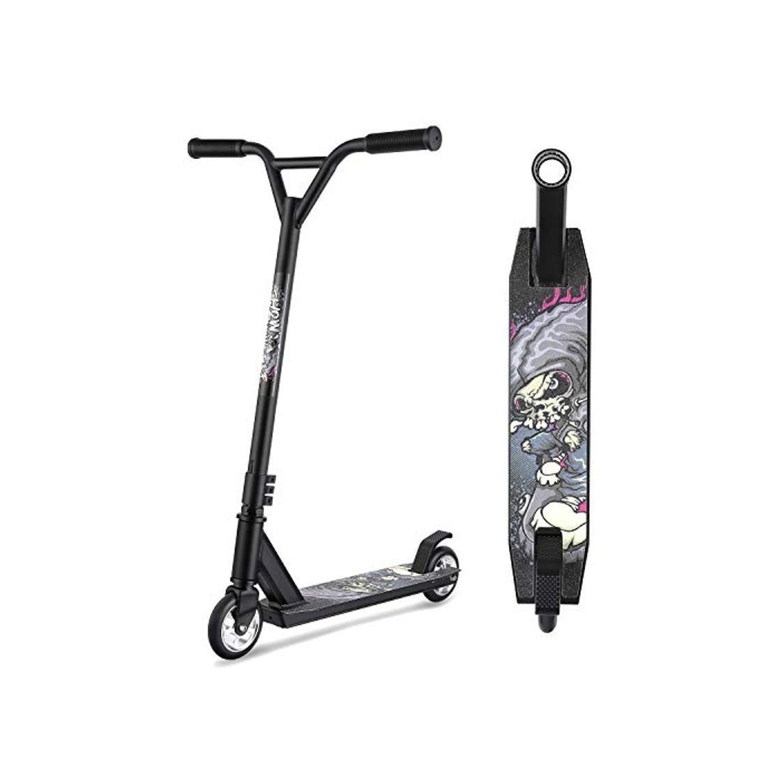 WeSkate Patinete Pro para Niños de 7 Años en adelante y Adultos Scooter Freestyle Giratorio de 360 Grados con Plataforma Antideslizante