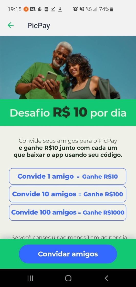 Fashion Convide seus amigos para o PicPay
e ganhe R$10 junto com cad