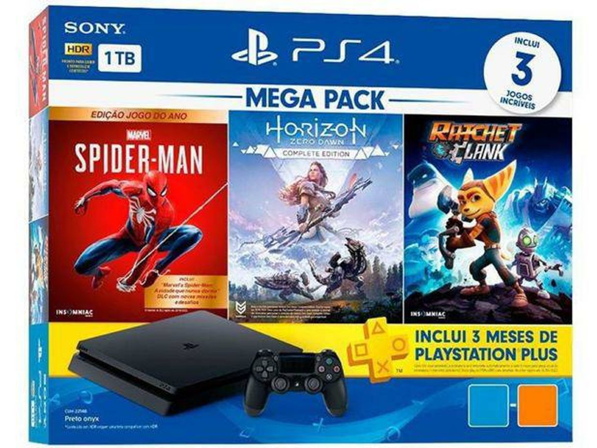 Videogames Console PlayStation 4 Mega Pack Hits V15 1TB Com 3 Jogos

