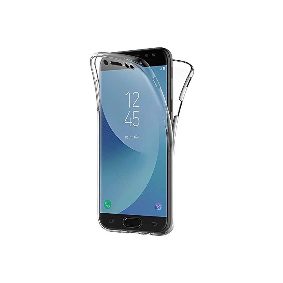 Social AICEK Funda Samsung Galaxy J5 2017, Transparente Silicona 360 Grados Full Body