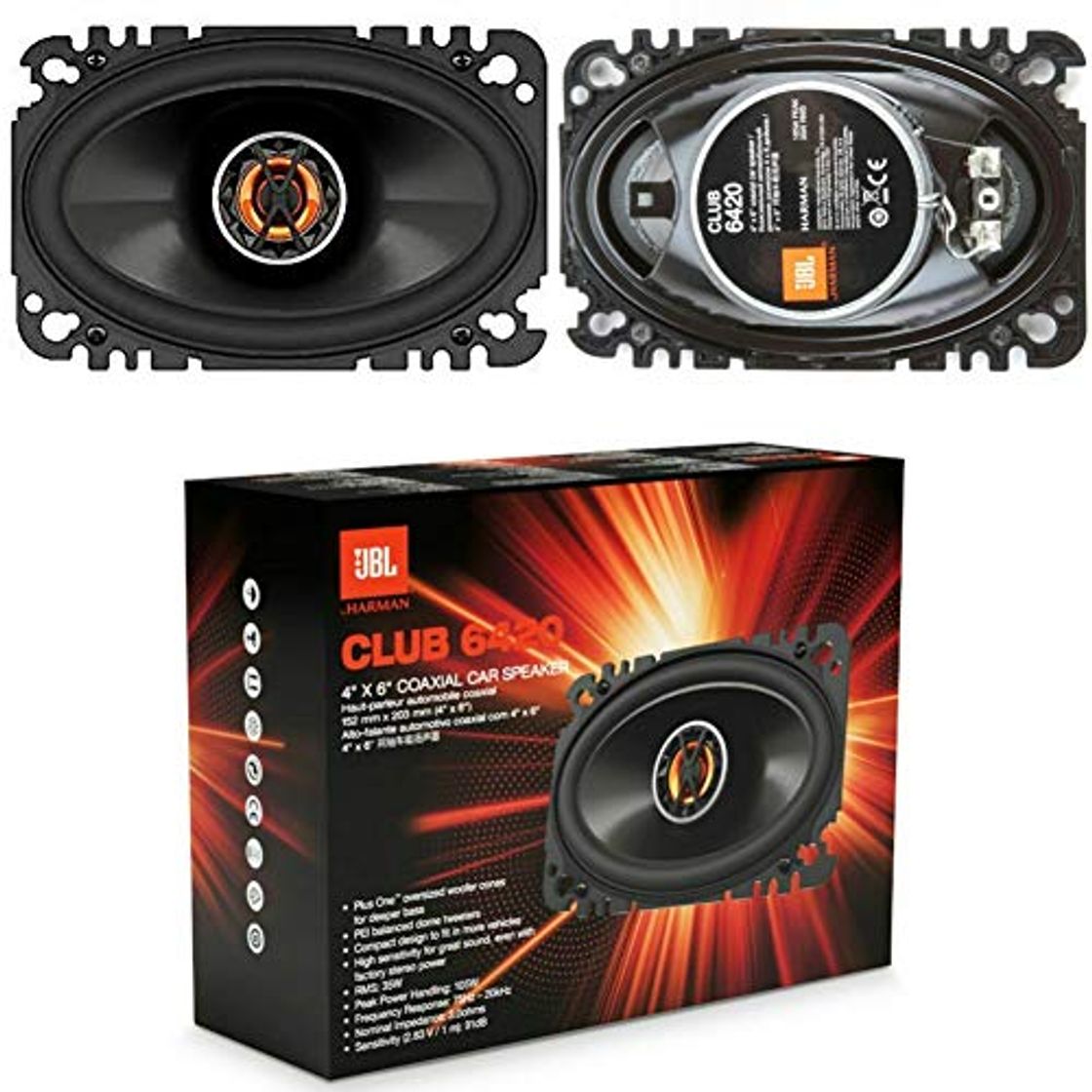 Social 2 Altavoces coaxiales 2 vías Compatible con JBL Club 6420 4 x