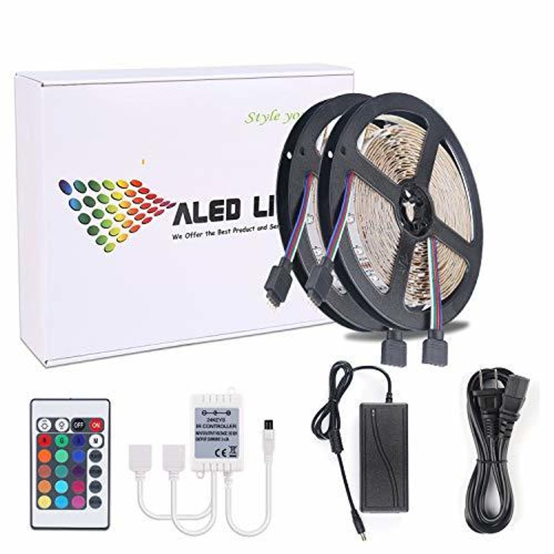 Social LED RGB Luces de Tira de 10m(2x5 Metros), ALED LIGHT 3528 SMD
