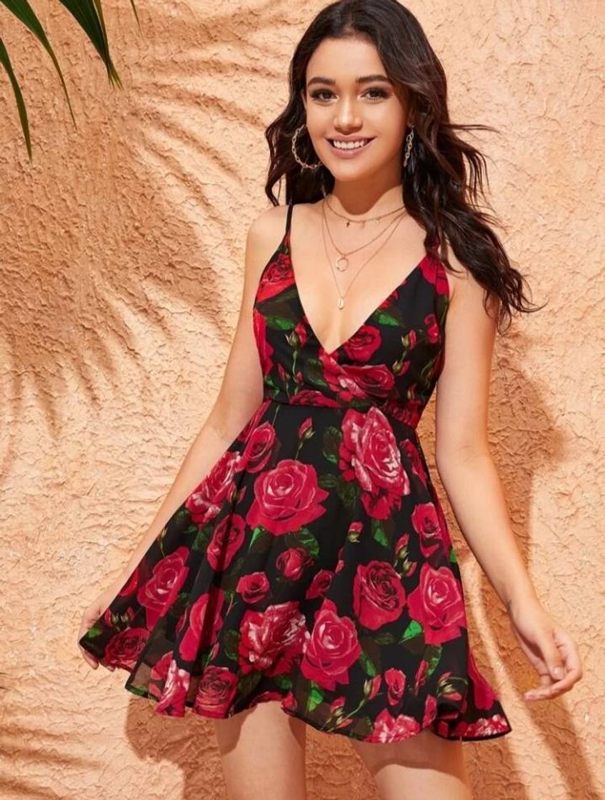 Moda Vestido de Gaza floreado🌹