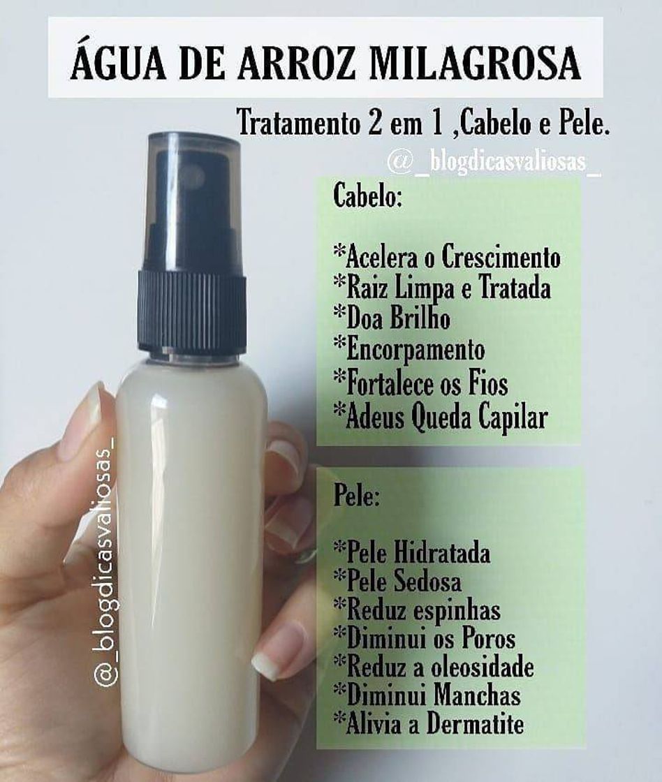 Moda Crescimento capilar com água de arroz 