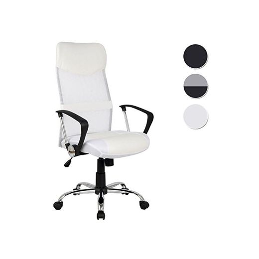 SixBros.Sillón de Oficina Silla de Oficina Silla giratoria Blanca H-935-6