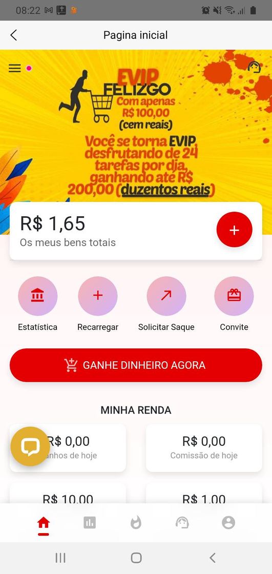 App App pra ganhar dinheiro na hora receba $10 reais.