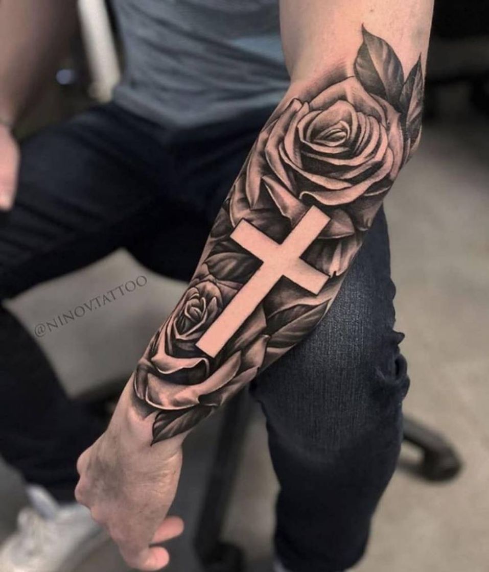 Social Tatto de flor com cruz🙏❤