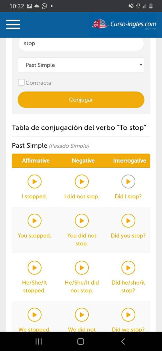 Social Una página para conjugar verbos en Inglés.