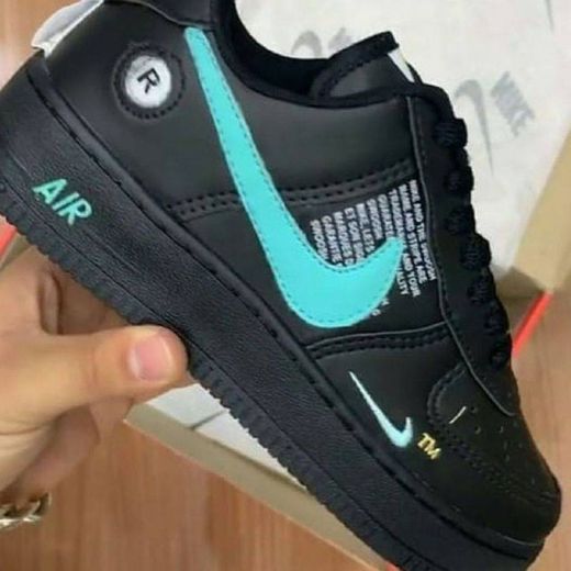 tênis nike air force 1´07 shadow max preto azul

