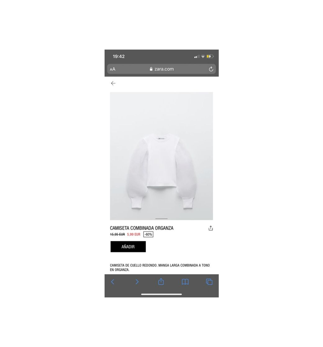 Social Camiseta combinada organza blanco