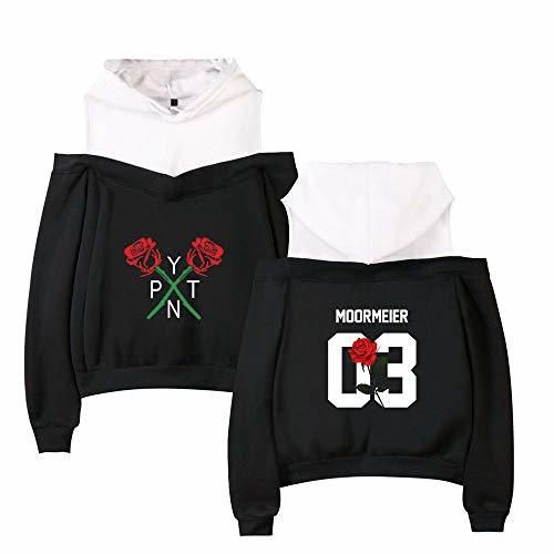 Social Payton Moormeier Sudadera Sin Hombros Mujer Sueter con Capucha Bicolor Camisa 2