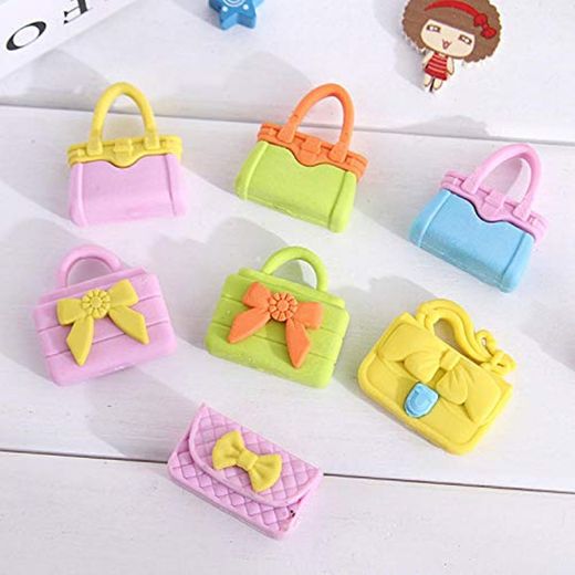 Borrador Cute Girl Bag Eraser Extraíble Papelería De Goma Regalo 7Pcs