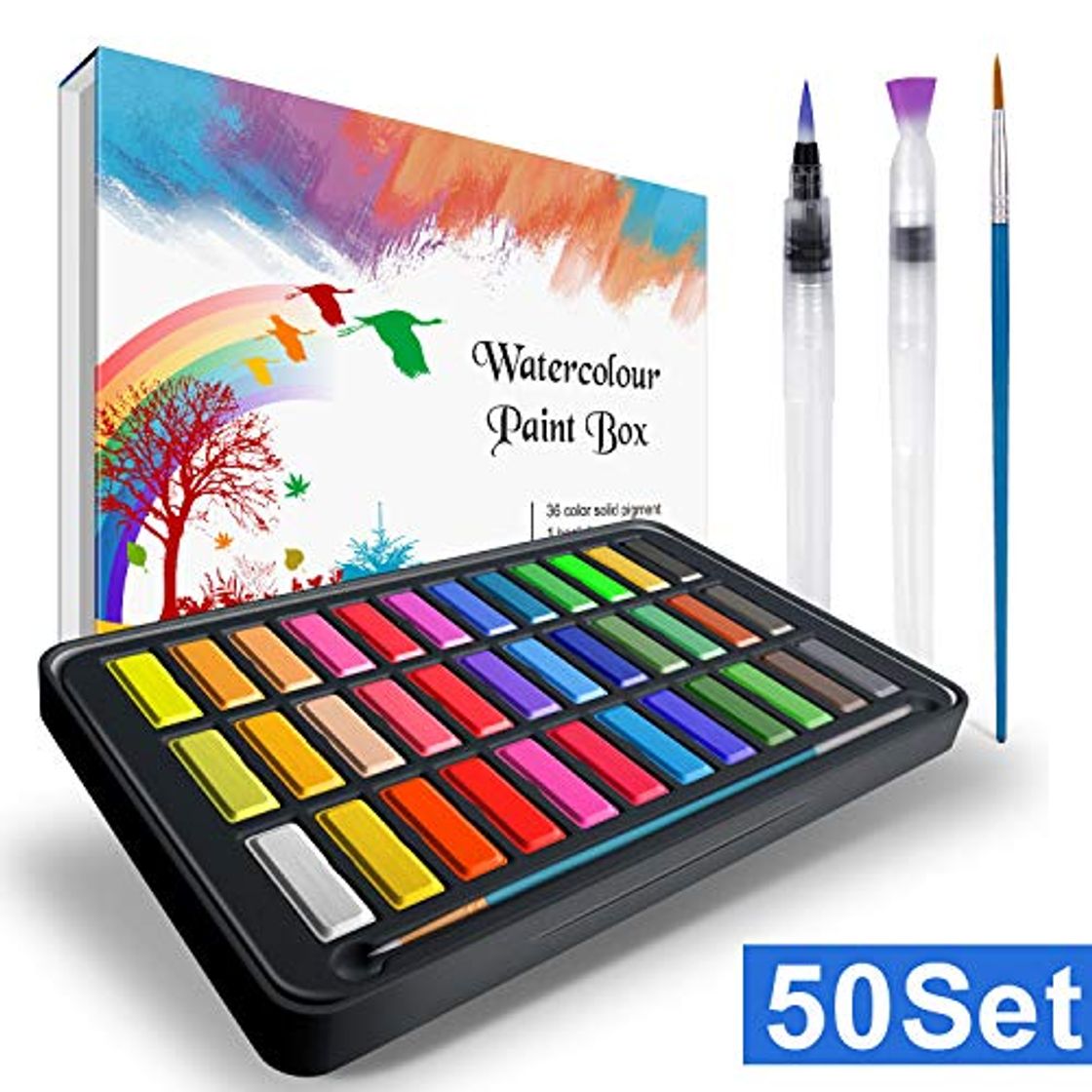 Producto Caja de acuarelas, RATEL set de pintura de acuarelas incluye 36 colores