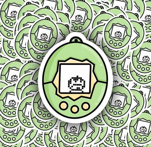 Figurinha de Tamagotchi Verde 