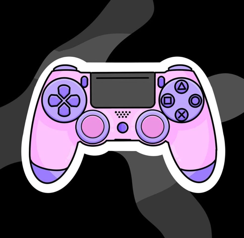 Moda Figurinha- Controle de ps4 rosa e roxo