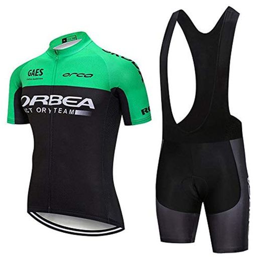 CHHBS Traje Equipacion Ciclismo Hombre Verano con 5D Acolchado De Gel,Traje Ciclismo