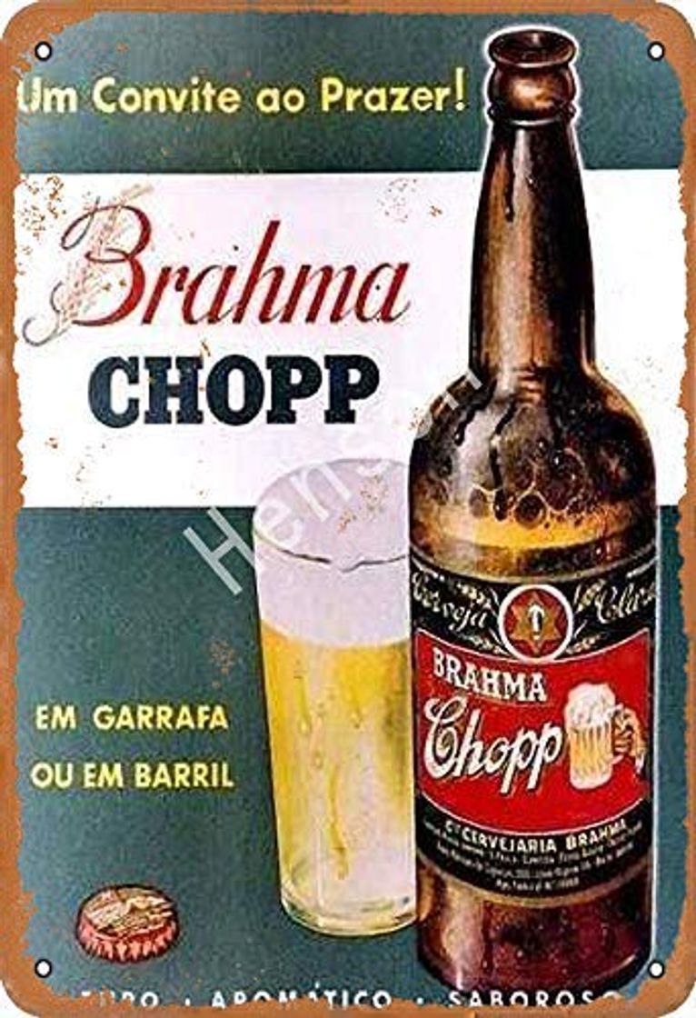 Product Brahma Chopp Cartel de chapa retro Pintura de hierro vintage Placa de aluminio no oxidado Cartel Arte de metal para café