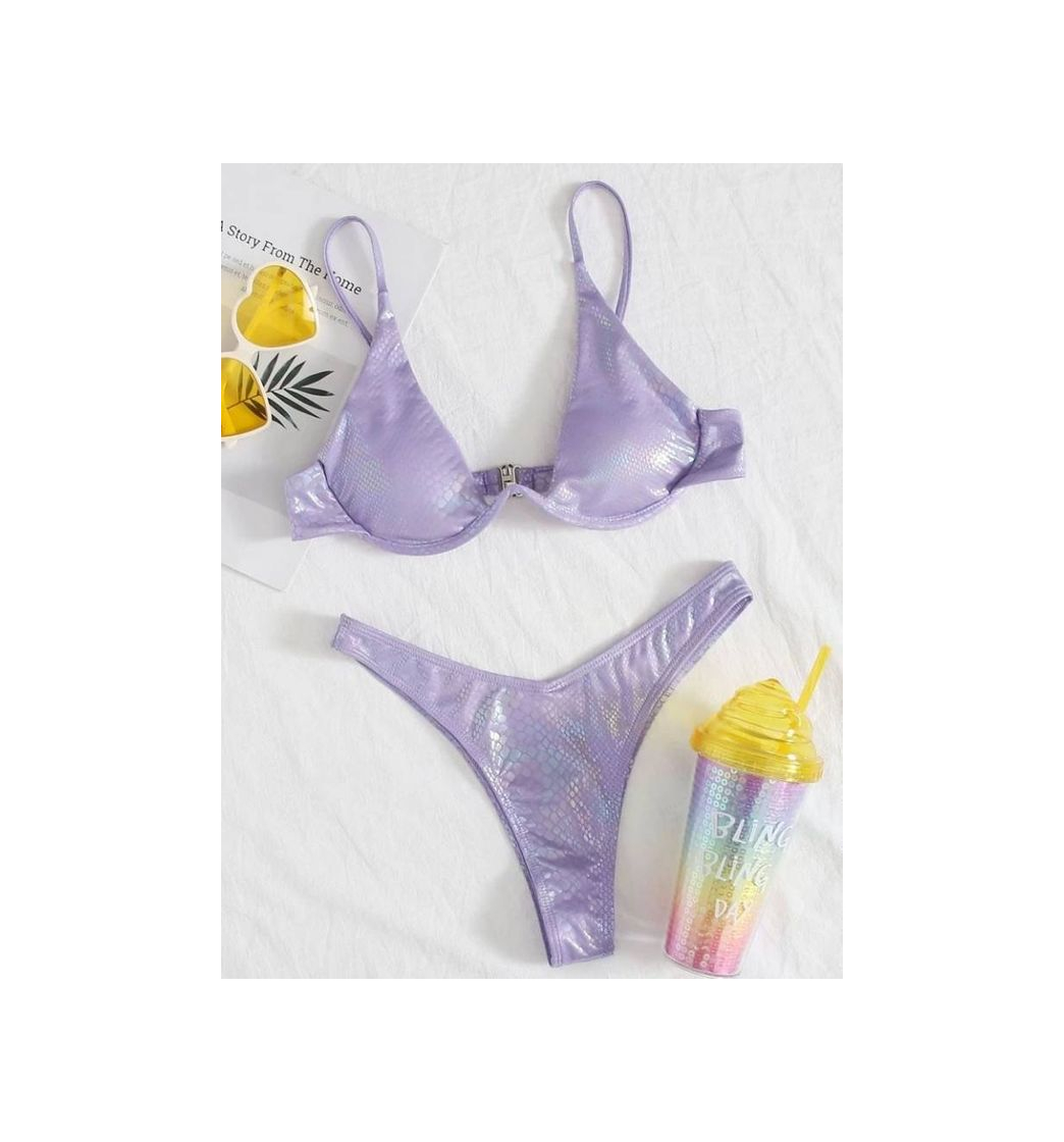 Fashion Bikini color morado con estampado de escamas 🧜🏼‍♀️