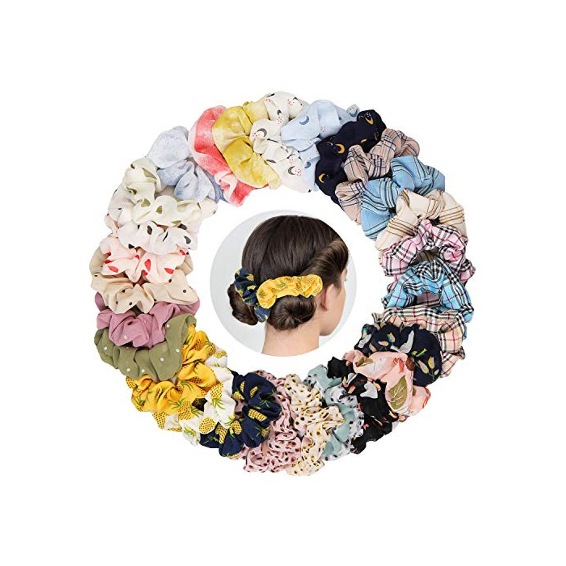 Producto 27 Piezas Elástico Hair Scrunchies,Elásticos Gasa