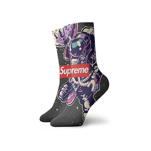 chongha Calcetines deportivos Sup-reme Space Cool Patterned Crew Athletic Soft para hombres