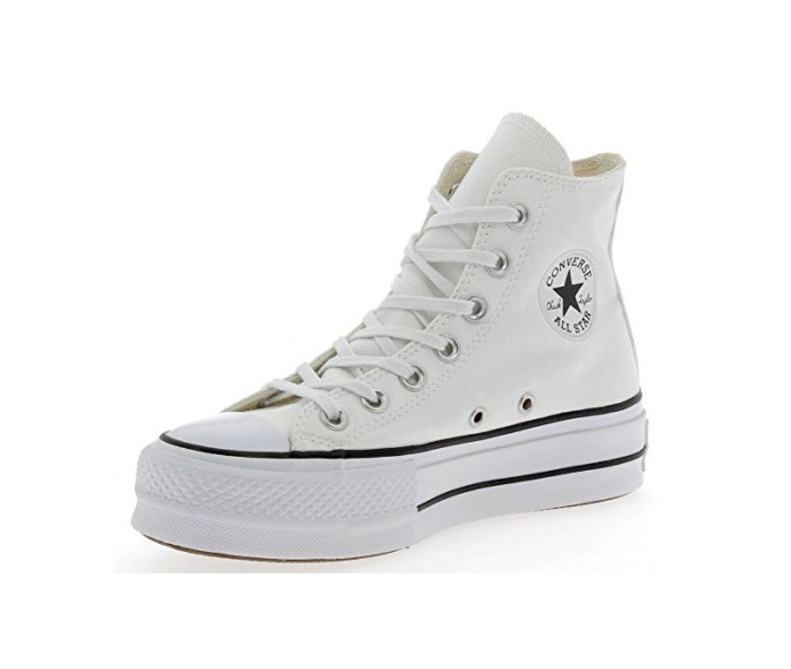 Moda Converse Chuck Taylor CTAS Lift Hi, Zapatillas para Mujer, Blanco