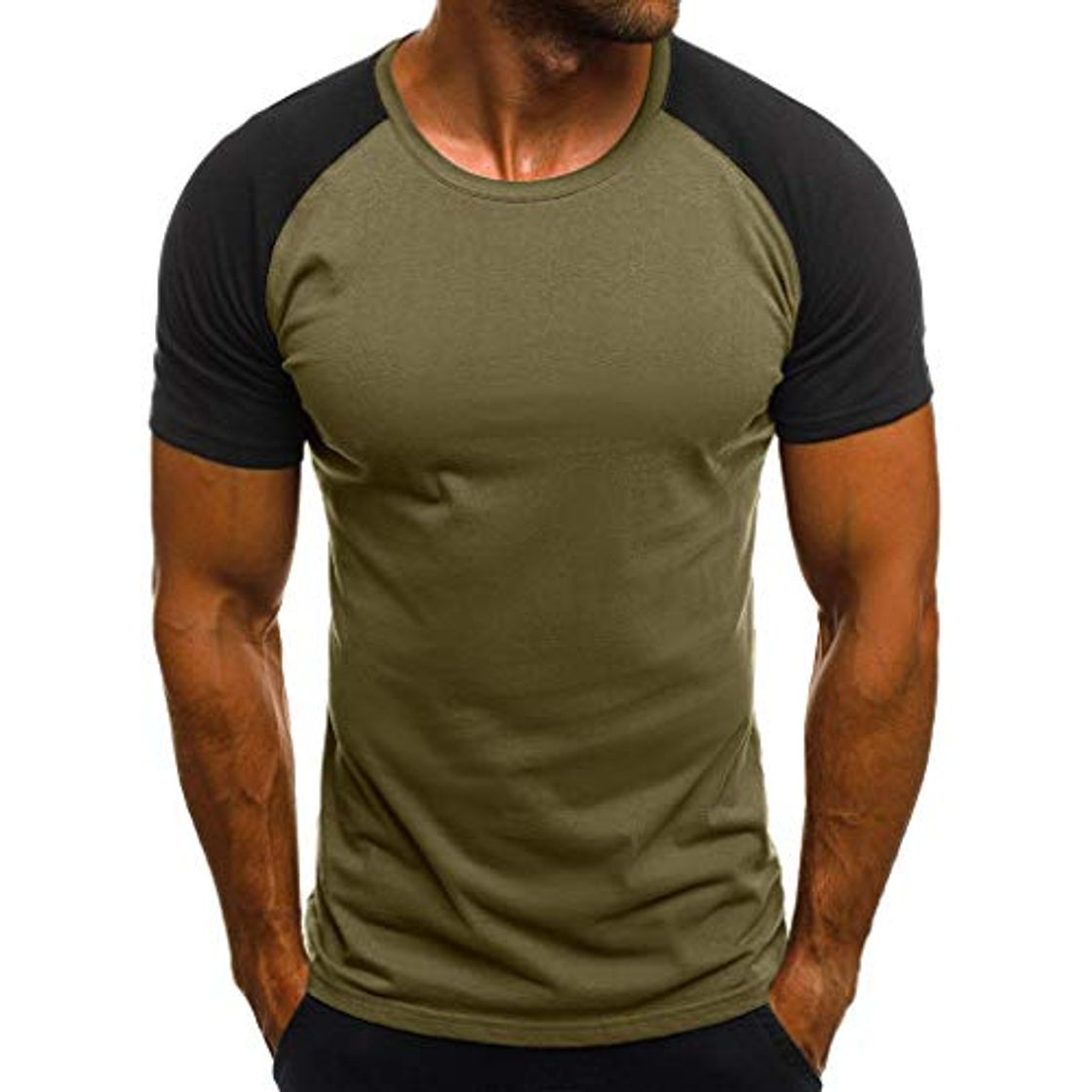 Social Camisetas Hombre Originales Manga Corta Verano Moda Color de Hechizo Bolsillo Polos Personalidad Casual Remera Slim Camisasejercito verdeM