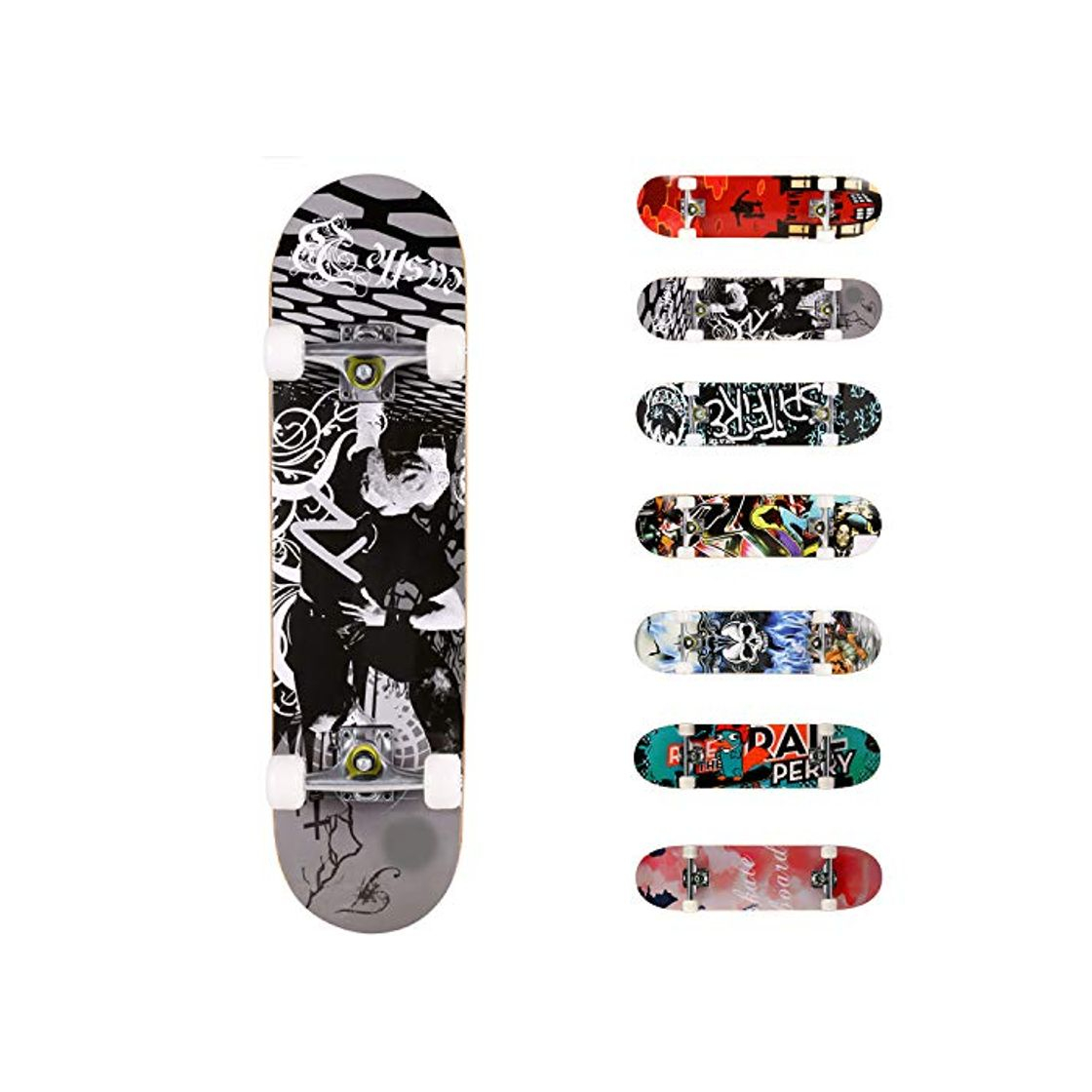 Social WeSkate Completo Skateboard 31"x8" 7 Capas Monopatín de Madera de Arce Skateboards