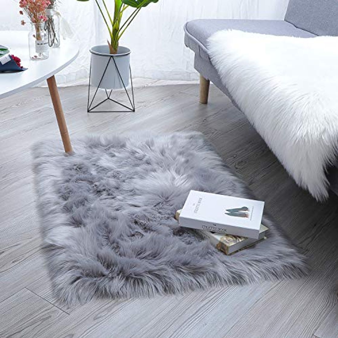 Social Falso Piel de carnero Vellón Alfombra,HEQUN Elegante De Pelo Largo Mullida Excelente