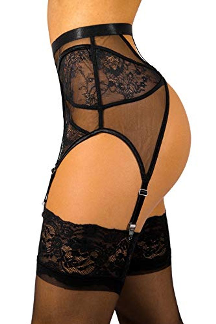 Social FuYang Liguero para Mujer Prenda Hueco Sexy Encaje de Mujer de Alta