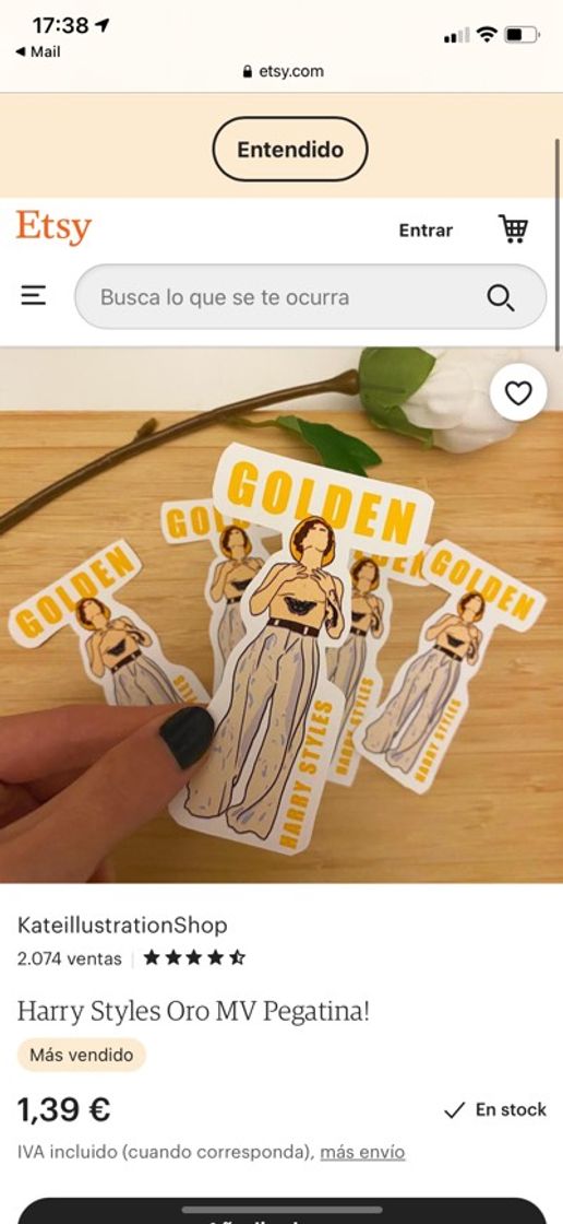 Social Pegatinas GOLDEN Harry Styles