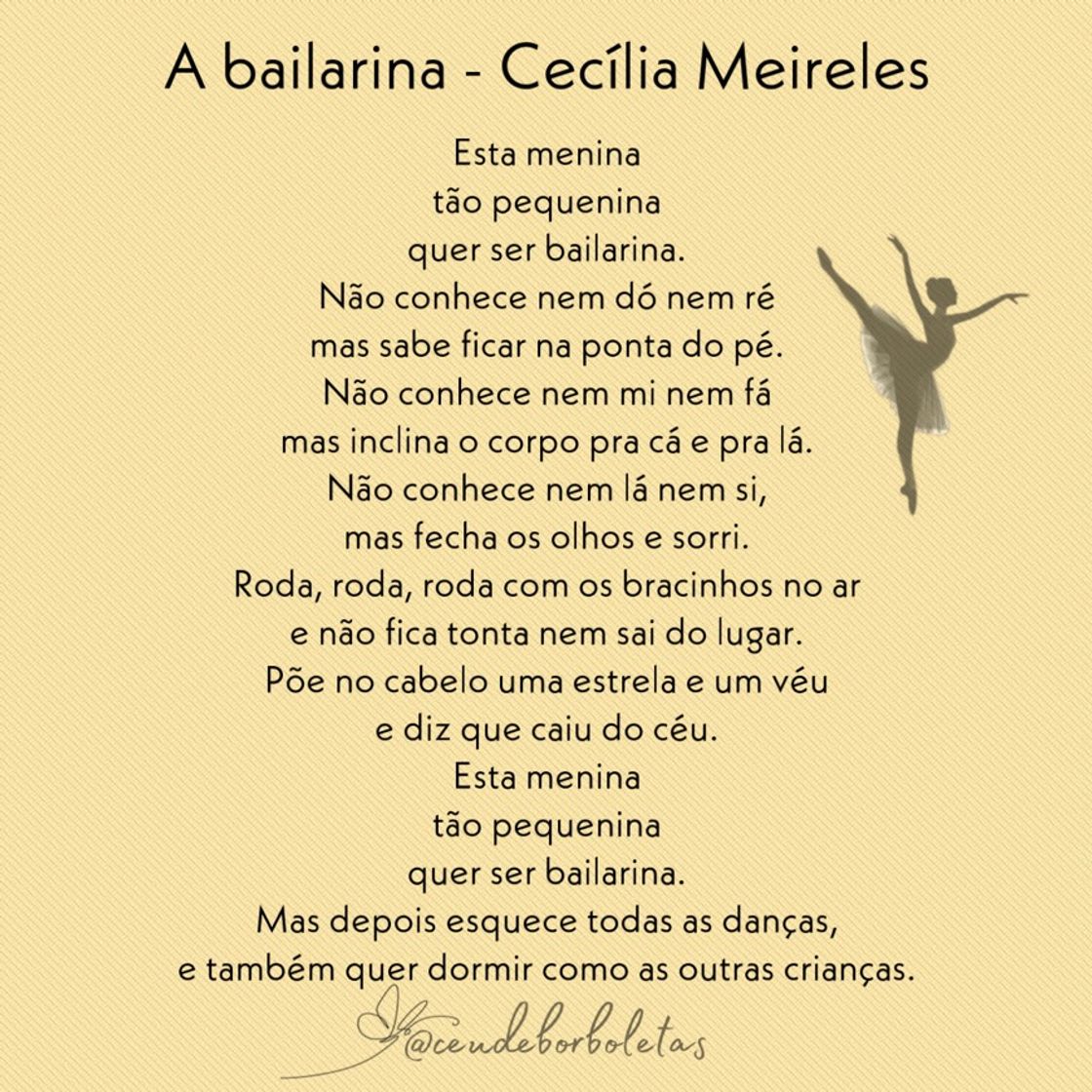 Fashion Poema de Cecília Meireles: A Bailarina