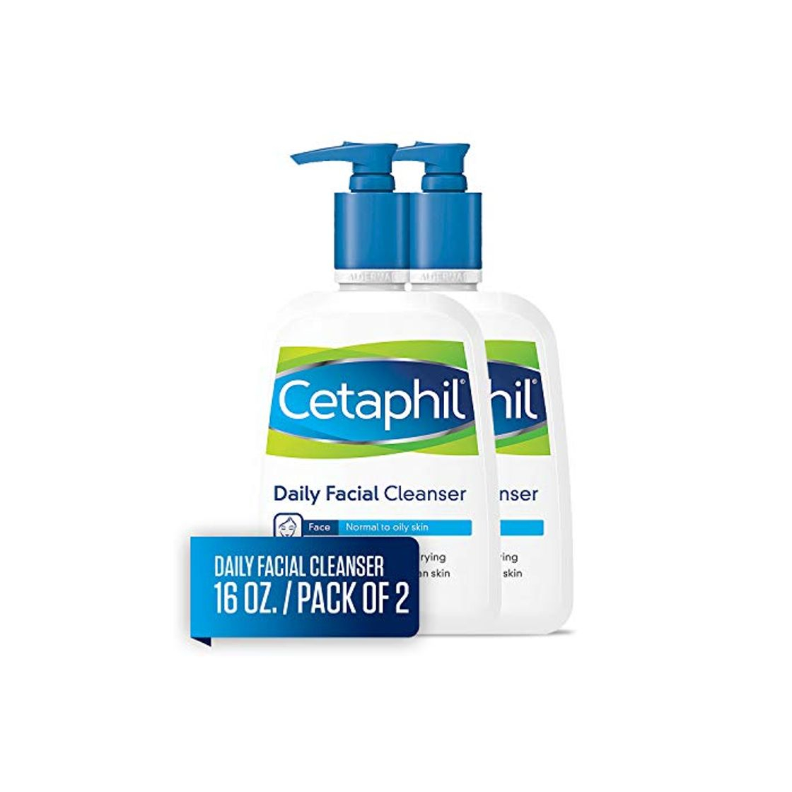 Product Cetaphil diario limpiador facial, para piel normal a grasa, 16,0 – oz botellas