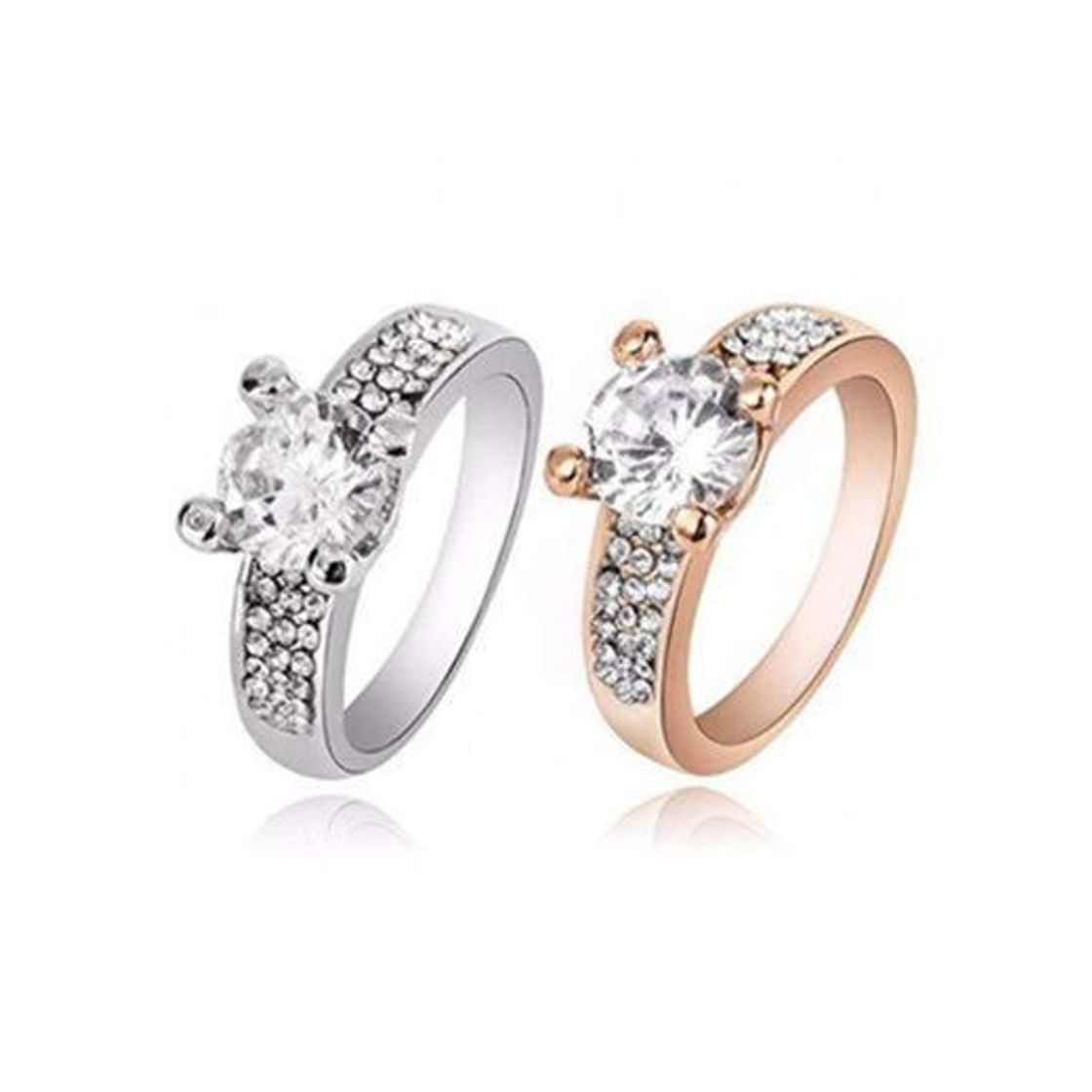 Social WZYMNJZ Boda Nupcial Anillos De Compromiso para Las Mujeres De Plata De