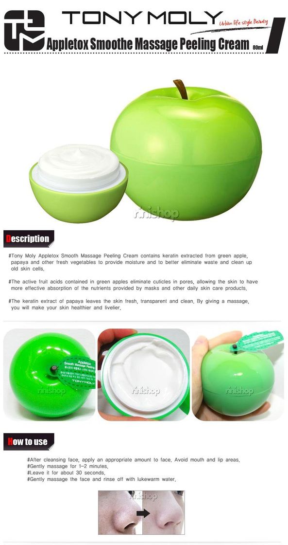 Places Tony Moly Appletox Masaje Suave Crema De Peeling 80G