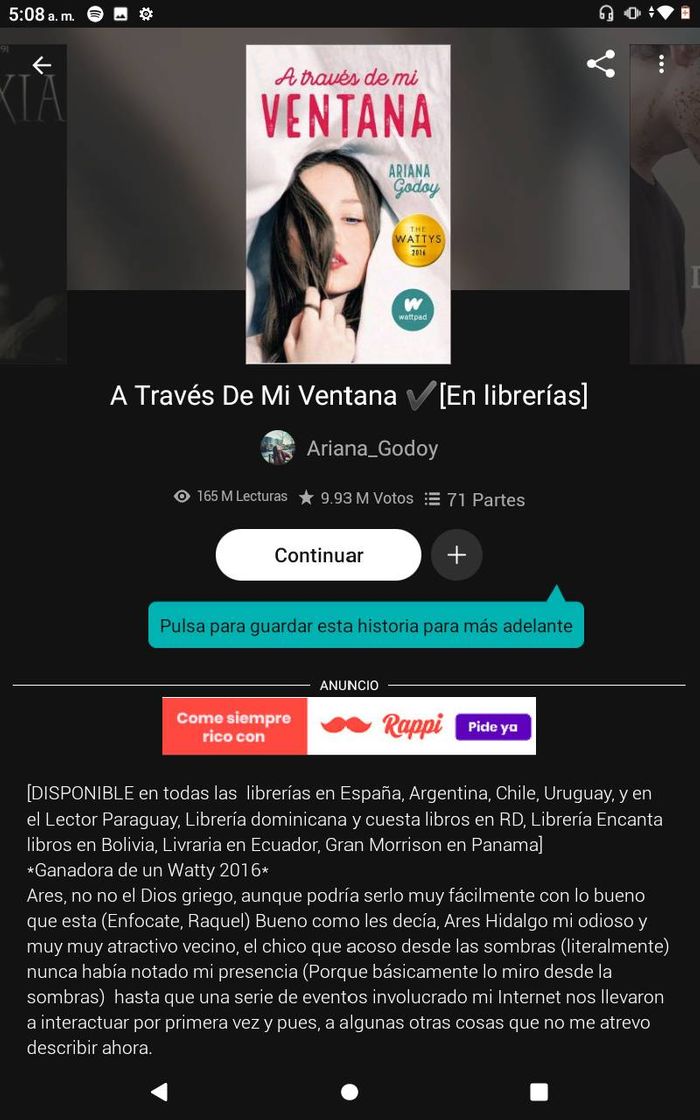 Libro "A TRAVÉS DE MI VENTANA"