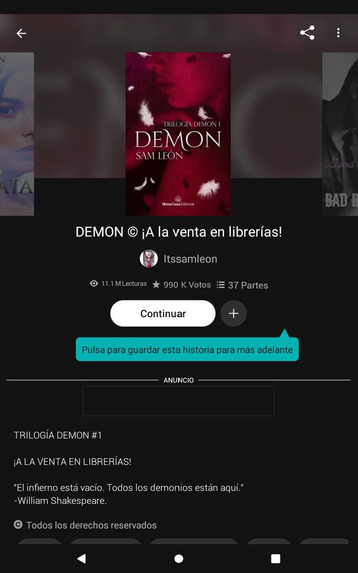 Libro "DEMON"