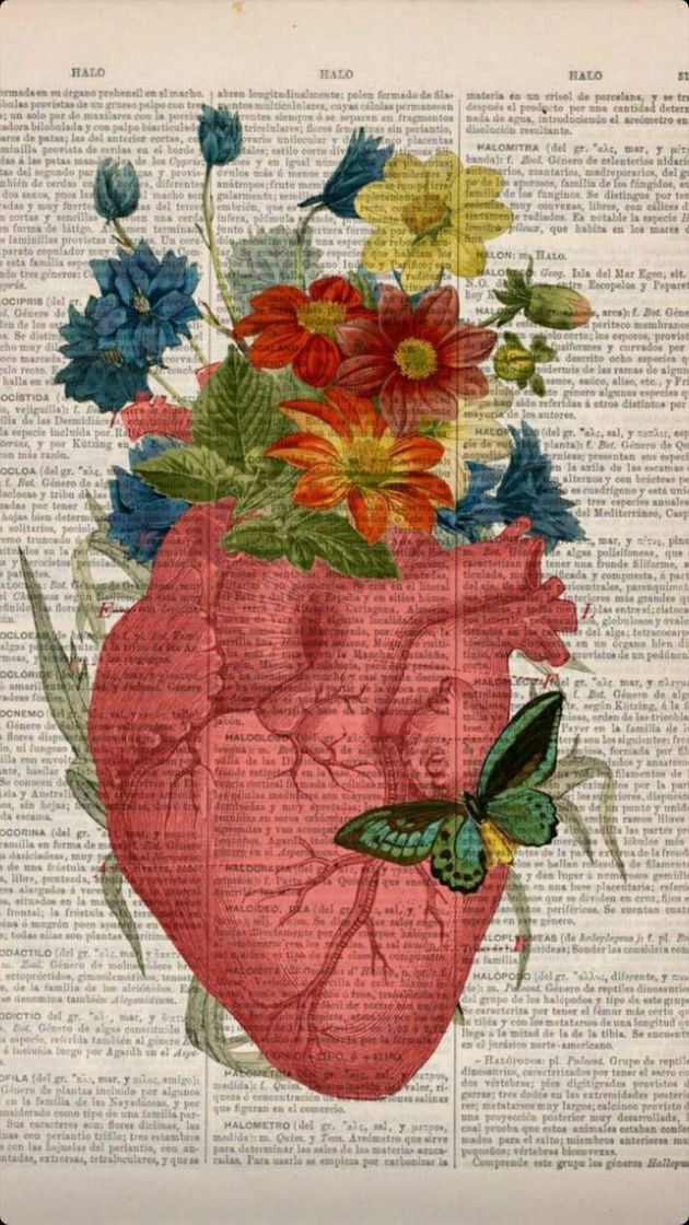 Fondo de corazón con flores 💐