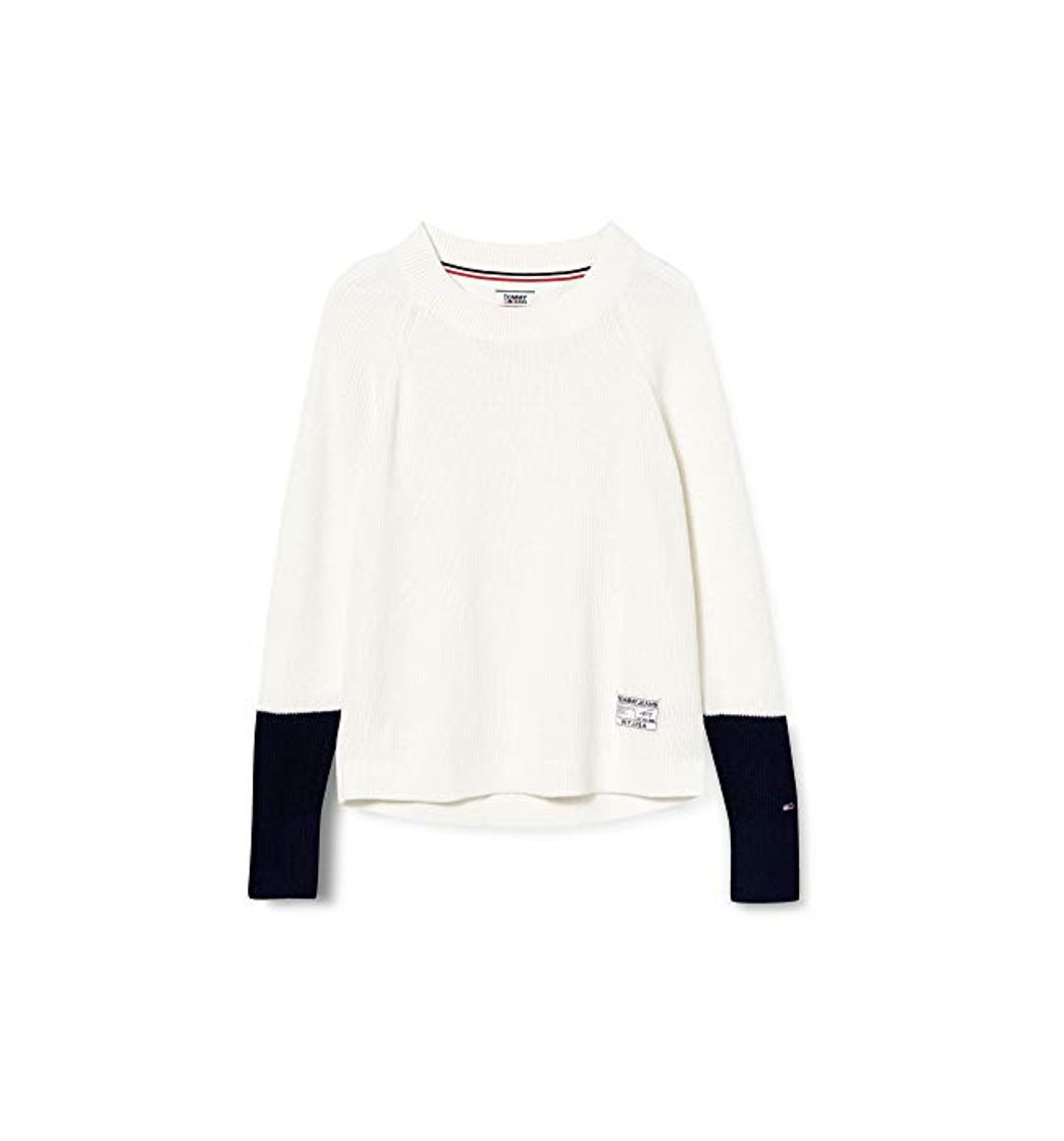 Fashion Tommy Hilfiger Tjw Contrast Sleeve Sweater Sudadera, Blanco