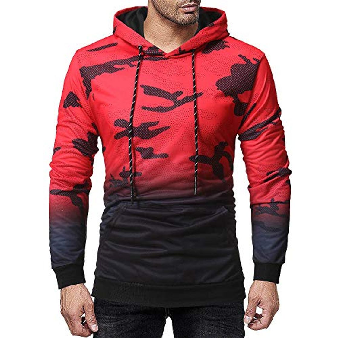 Products Sudaderas con Capucha para Hombre Camuflaje Jersey Ciclismo Suéter Manga Larga Hombre Ropa de Deporte Hoodie Chándal con Cordón Hombre riou